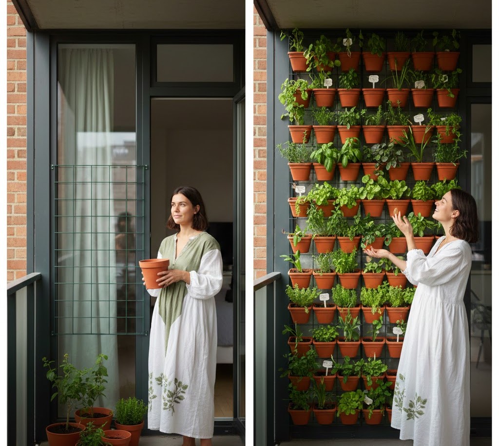 Space efficient vertical garden design